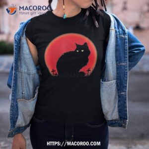Witch Cat Halloween Costume Blood Moon Black Shirt, Halloween Gifts For Girlfriend