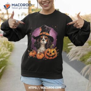 witch cavalier king jack o lantern pumpkin happy halloween shirt halloween gift ideas sweatshirt