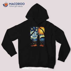 witch halloween starry night van gogh aesthetic painting shirt halloween candy bouquet hoodie