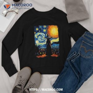 witch halloween starry night van gogh aesthetic painting shirt halloween candy bouquet sweatshirt