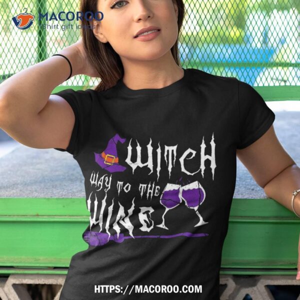 Witch Way To The Wine Tshirt – Halloween Shirt