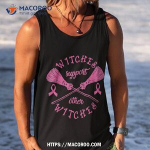 witches support other witch breast cancer halloween shirt tank top
