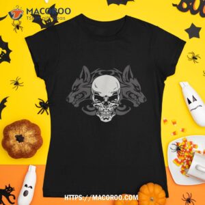 wolf skull halloween horror gift shirt skull pumpkin tshirt 1