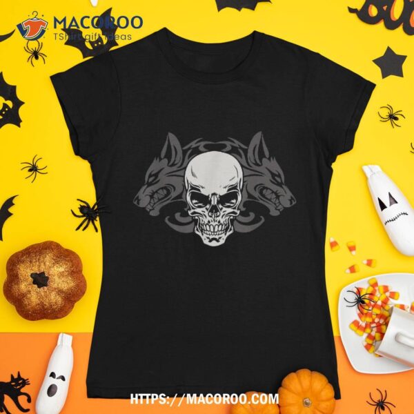 Wolf Skull Halloween Horror Gift Shirt, Skull Pumpkin