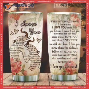 Wooden Elephant Couple Stainless Steel Tumbler