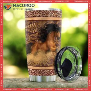 Wooden Horse Couple Stainless Steel Tumbler