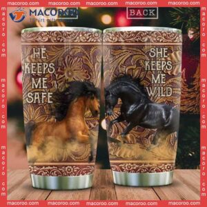 Wooden Horse Wild Couple Stainless Steel Tumbler