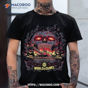 World Of Tanks Halloween Fire Skull Shirt, Spooky Scary Skeletons