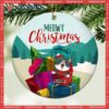 Xmas Gifts For Cat Lovers,meowy Christmas, Christmas Bauble, Personalized Breeds Circle Ceramic Ornament