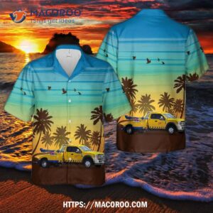 Yellow Dodge Ram Tow Truck Hawaiian Shirt