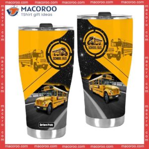 yellow school bus driver stainless steel tumbler 2