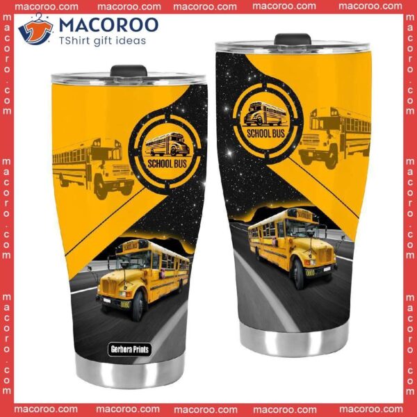 Yellow School Bus Driver Stainless Steel Tumbler