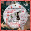 You Are My Hardest Goodbye Circle Ceramic Ornament, Personalized Angel Dog Lovers Decorative Christmas Ornament
