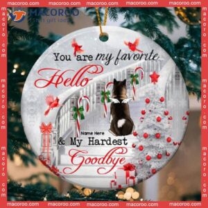 You Are My Hardest Goodbye Circle Ceramic Ornament, Personalized Angel Dog Lovers Decorative Christmas Ornament