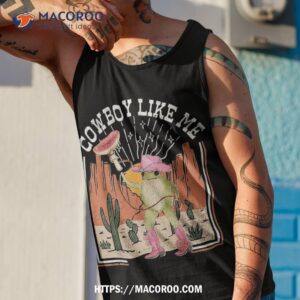 you re a cowboy like me funny frog pink hat cowgirl shirt tank top 1
