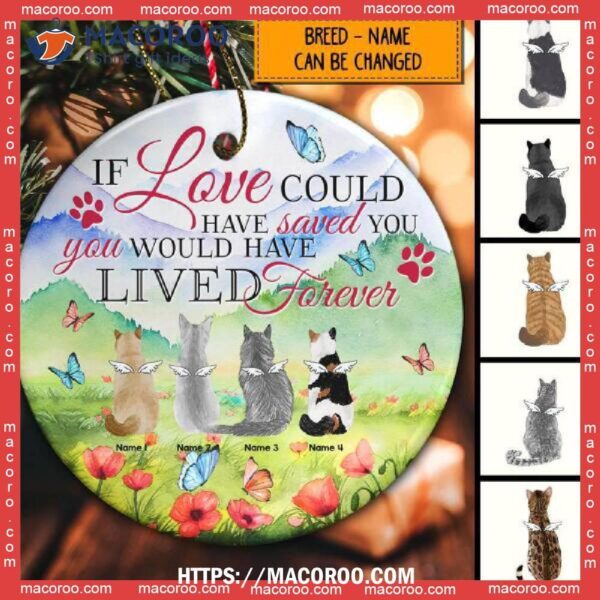 You Would Have Lived Forever Watercolor Circle Ceramic Ornament, Cat Christmas Tree Ornaments