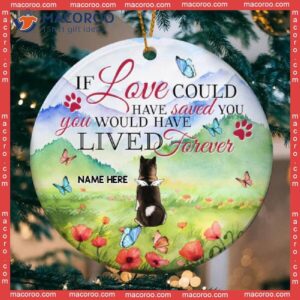 You Would Have Lived Forever Watercolor Circle Ceramic Ornament, Personalized Angel Dog Decorative Christmas Ornament
