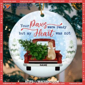 Your Paws Were Ready But My Heart Was Not, Cat In Truck Circle Ceramic Ornament, Cat Lawn Ornaments