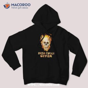 Zero Fucks Given Flaming Skull Halloween Skeleton Shirt, Skeleton Masks