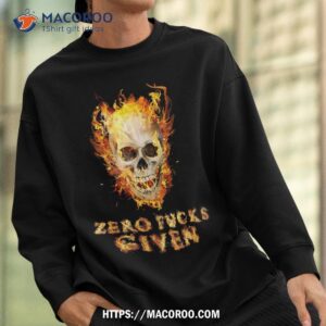 zero fucks given flaming skull halloween skeleton shirt skeleton masks sweatshirt