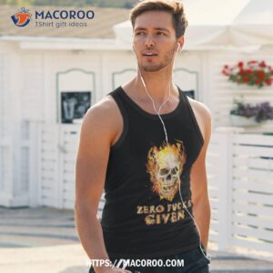 zero fucks given flaming skull halloween skeleton shirt skeleton masks tank top