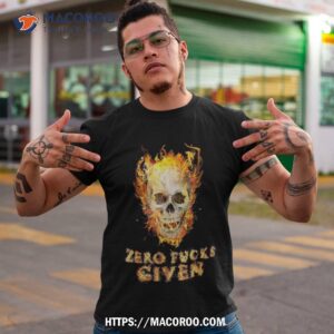 Zero Fucks Given Flaming Skull Halloween Skeleton Shirt, Skeleton Masks