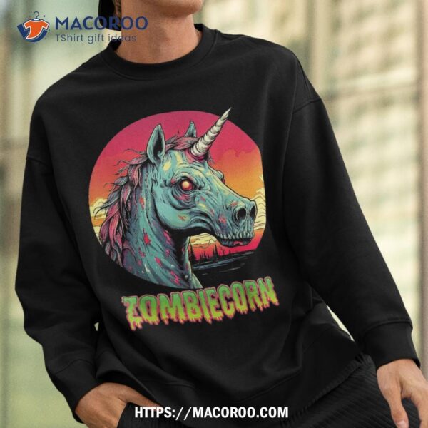 Zombiecorn Zombie Unicorn I Love Brainbows Punk Halloween Shirt, Halloween Skull