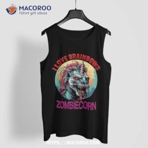 zombiecorn zombie unicorn i love brainbows punk halloween shirt scary skull tank top