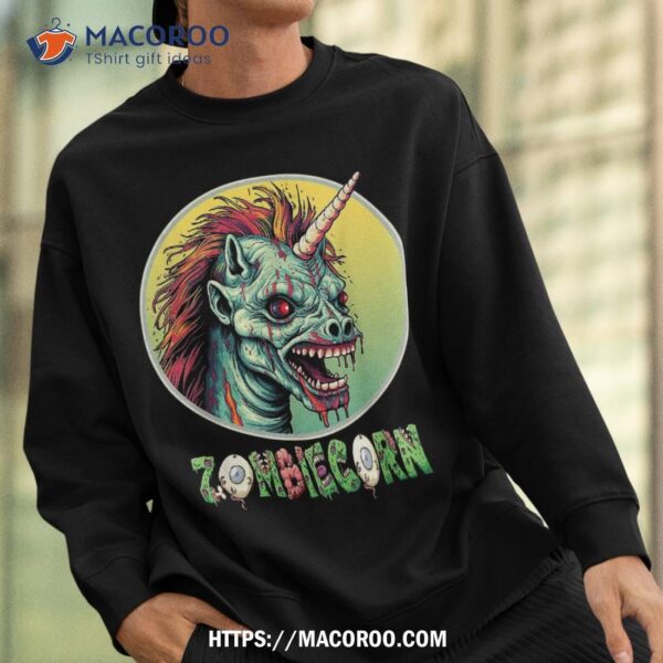 Zombiecorn Zombie Unicorn I Love Brainbows Punk Halloween Shirt, Skull Pumpkin