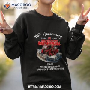 100th anniversary 1923 2023 the sea of red memorial 92003 world record for a women s sporting evenshirt sweatshirt 2