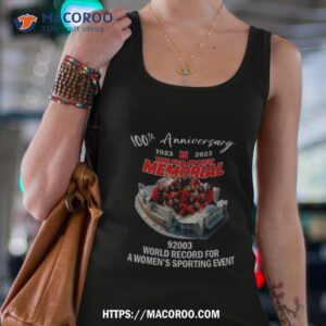 100th anniversary 1923 2023 the sea of red memorial 92003 world record for a women s sporting evenshirt tank top 4