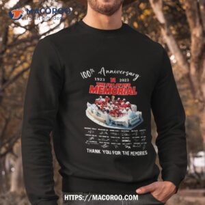 100th anniversary 1923 2023 the sea of red memorial thank you for the memories signatures photo design shirt sweatshirt