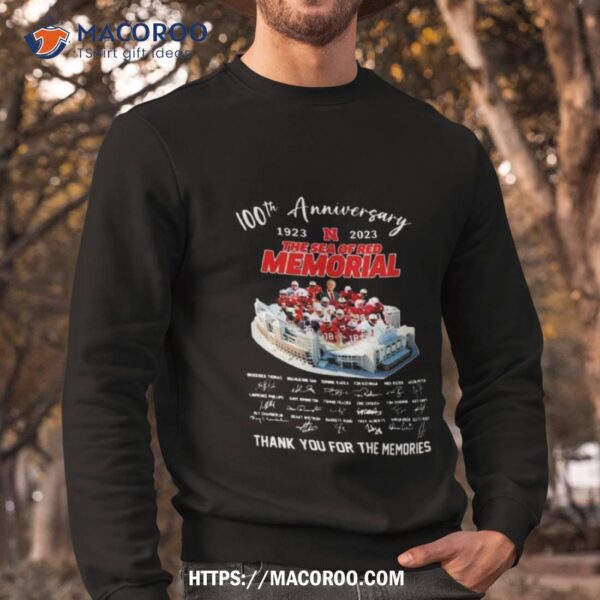 100th Anniversary 1923 – 2023 The Sea Of Red Memorial Thank You For The Memories Signatures Photo Design Shirt