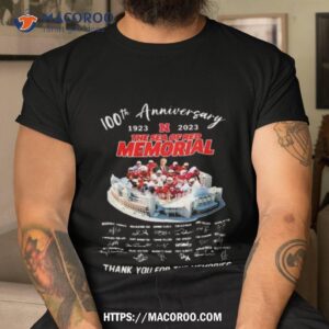 100th Anniversary 1923 – 2023 The Sea Of Red Memorial Thank You For The Memories Signatures Photo Design Shirt