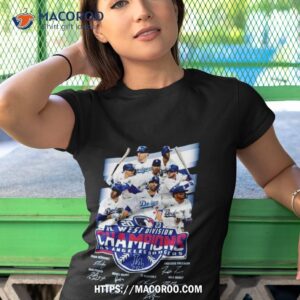 2023 al west division champions los angeles dodgers signatures t shirt tshirt 1