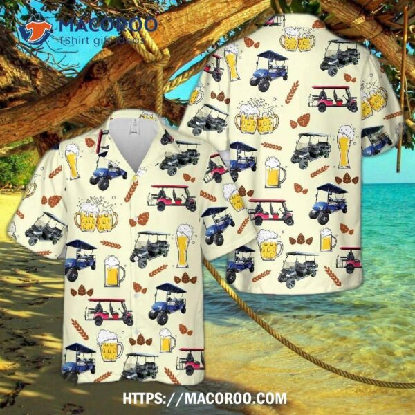 6 Seater Golf Cart & Beer Hawaiian Shirt