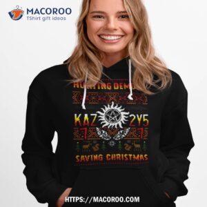 a supernatural christmas shirt hoodie 1