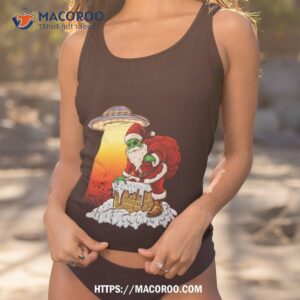 alien santa ufo paranormal funny christmas graphic shirt tank top 1