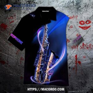 Alto Saxophone Black And Blue Aloha Hawaiian Shirt