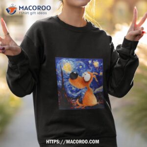 art van gogh starry night cute dog shirt sweatshirt 2