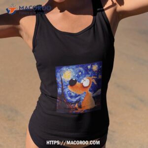 art van gogh starry night cute dog shirt tank top 2