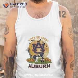 auburn tigers snoopy charlie brown and woodstock trick or treat halloween 2023 shirt tank top