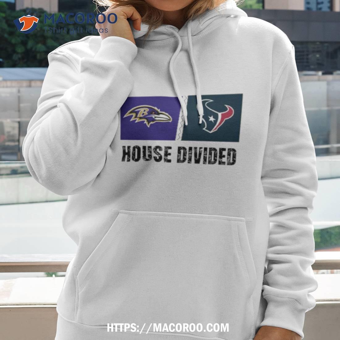 Baltimore Ravens Vs Houston Texans House Divided Shirt Baltimore Ravens Vs Houston Texans House Divided Shirt