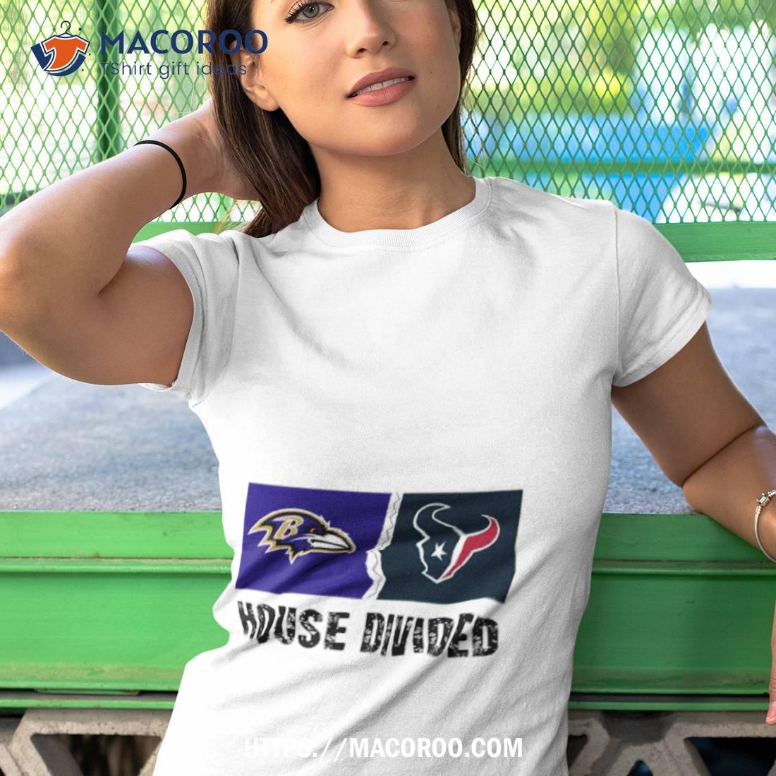 Baltimore Ravens Vs Houston Texans House Divided Shirt Baltimore Ravens Vs Houston Texans House Divided Shirt