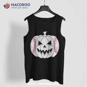 baseball player scary pumpkin vintage costume halloween shirt tank top