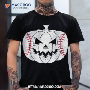baseball player scary pumpkin vintage costume halloween shirt tshirt
