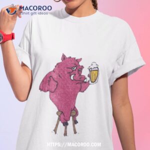 Beer Drinking Razorback Hog Vintage Shirt