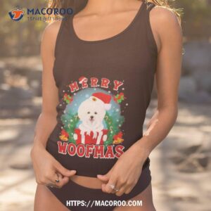 Bichon Frise Dog Merry Woofmas Santa Hat Gift Christmas 2023 Shirt
