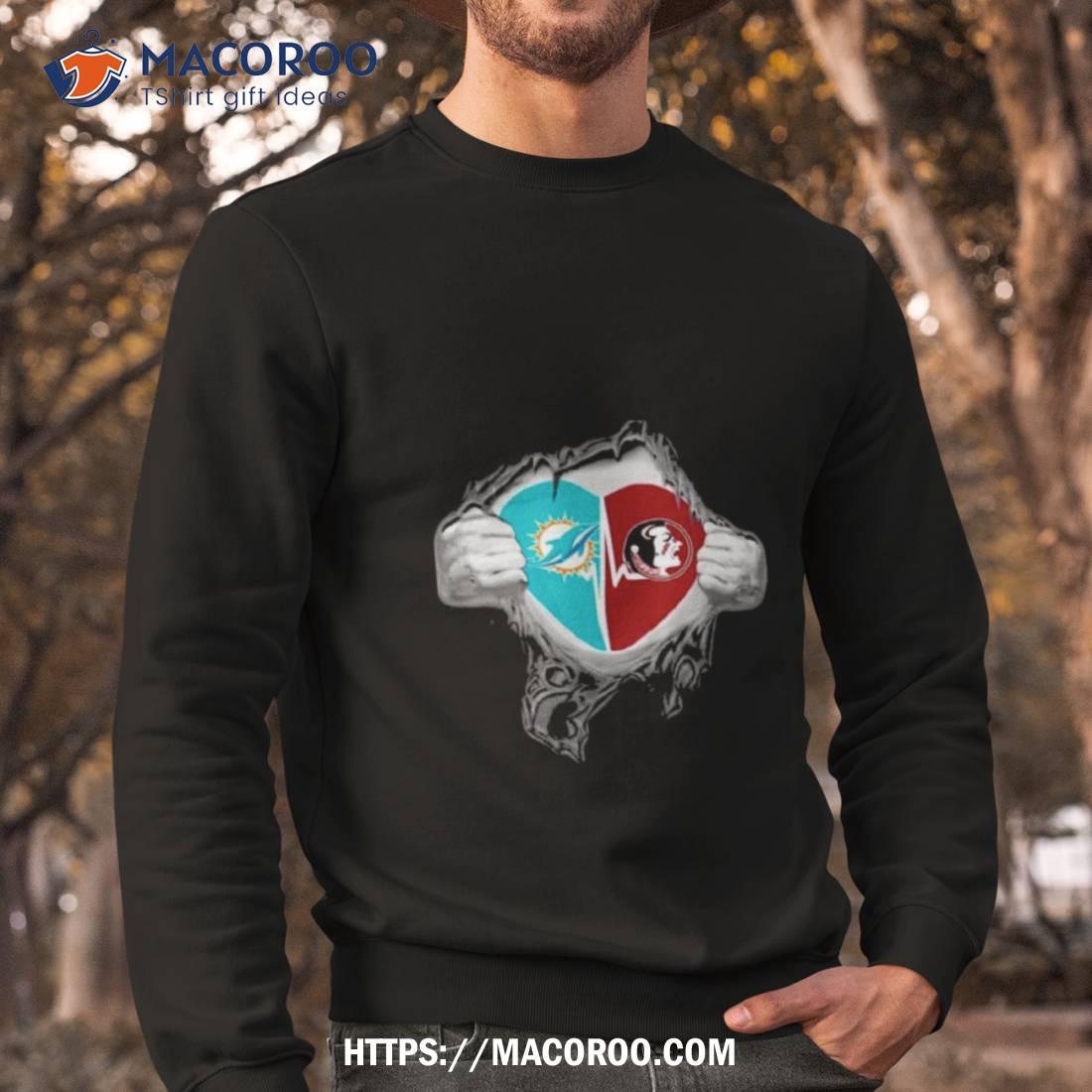 Blood Inside Me Miami Dolphins And Florida State Seminoles It's In My Heart  Shirt, hoodie, sweater, long sleeve and tank top