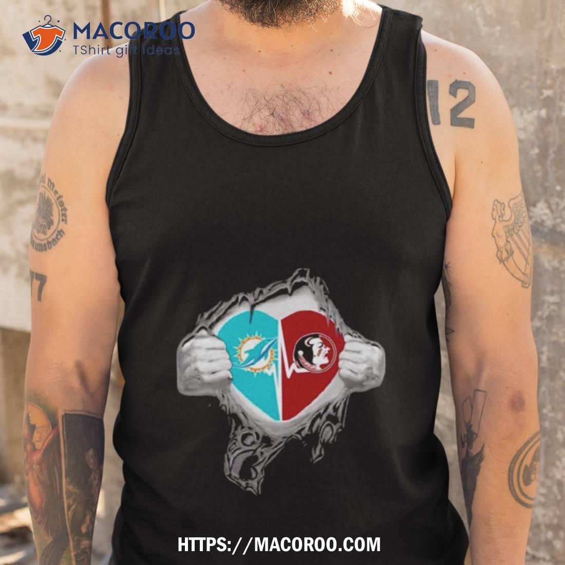 Blood Inside Me Miami Dolphins And Florida State Seminoles It'S In My Heart  Shirt - Peanutstee